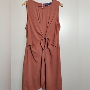 Blue Rain Elegant Midi Sleeveless Dress With Tulip Hem And Tie Waist